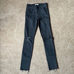 Madewell 9” High Rise Skinny Jeans Black Sea 25 Taller